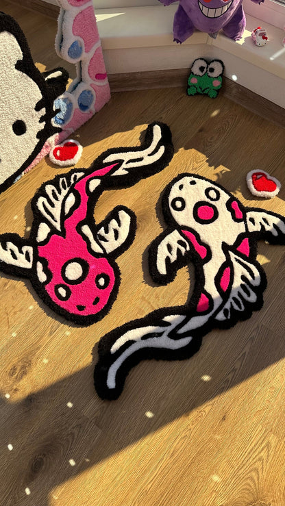Custom Koi Yin Yang fish tufting handmade rug