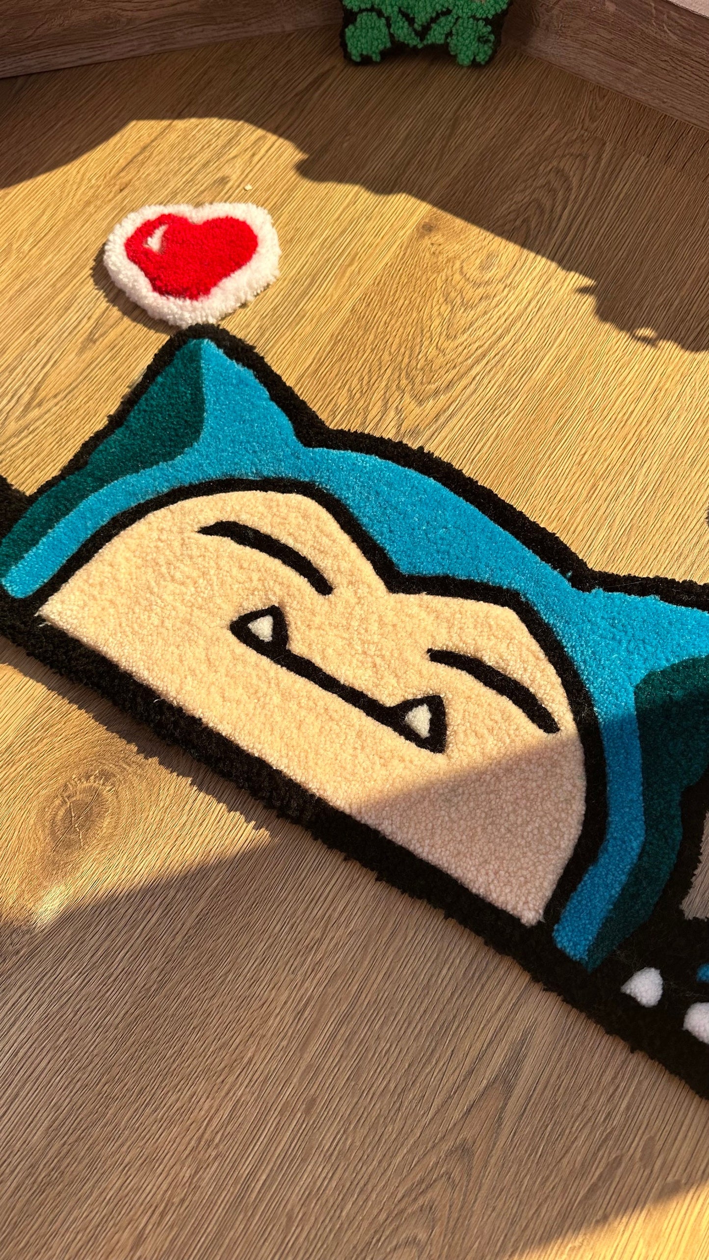 Snorlax Tufted Rug – Fluffy Handmade Custom Rug, Anime Room Decor, Cute Bedside Carpet, Gift for Lovers, Cozy Floor Mat