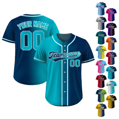 Custom Baseball Jersey Gradient with Teamname Name Number, Custom Jersey Shirt for Men Women Youth Kid, Gift for Baseball Fans Navy Blue