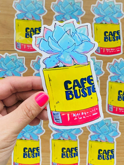 Rasquachismo Bustelo Succulent | Large 5" Sticker Decal | Water-Resistant | Latino Plants Coffee Can