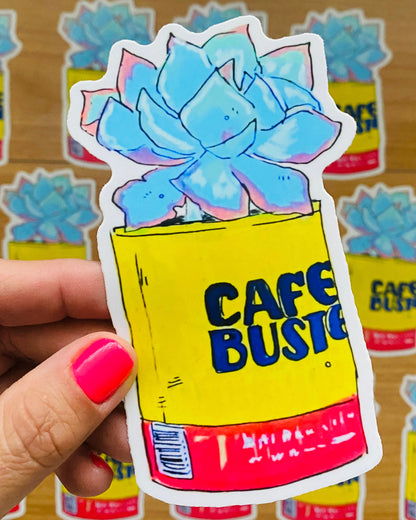 Rasquachismo Bustelo Succulent | Large 5" Sticker Decal | Water-Resistant | Latino Plants Coffee Can