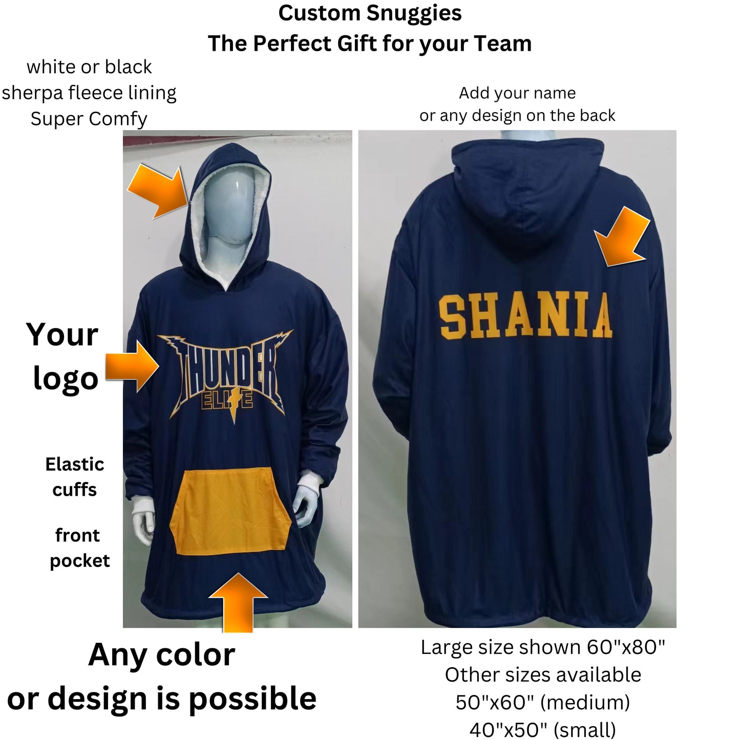 Custom Wearable Blanket, Cozy Hoodie blanket with sleeves, Fleece hooded blanket with sleeves, personalized blanket with sleeves, snuggie