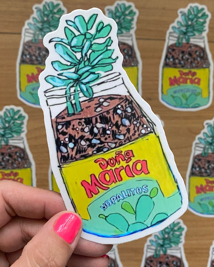 Rasquachismo Nopalitos Succulent | Large 5" Sticker Decal | Water-Resistant | Latino Plants