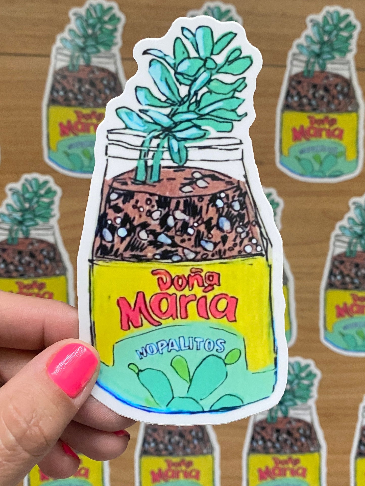 Rasquachismo Nopalitos Succulent | Large 5" Sticker Decal | Water-Resistant | Latino Plants