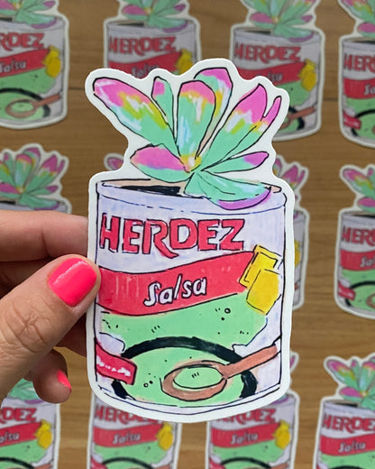 Rasquachismo Salsa Succulent | Large 5" Sticker Decal | Water-Resistant | Latino Plants in Cans