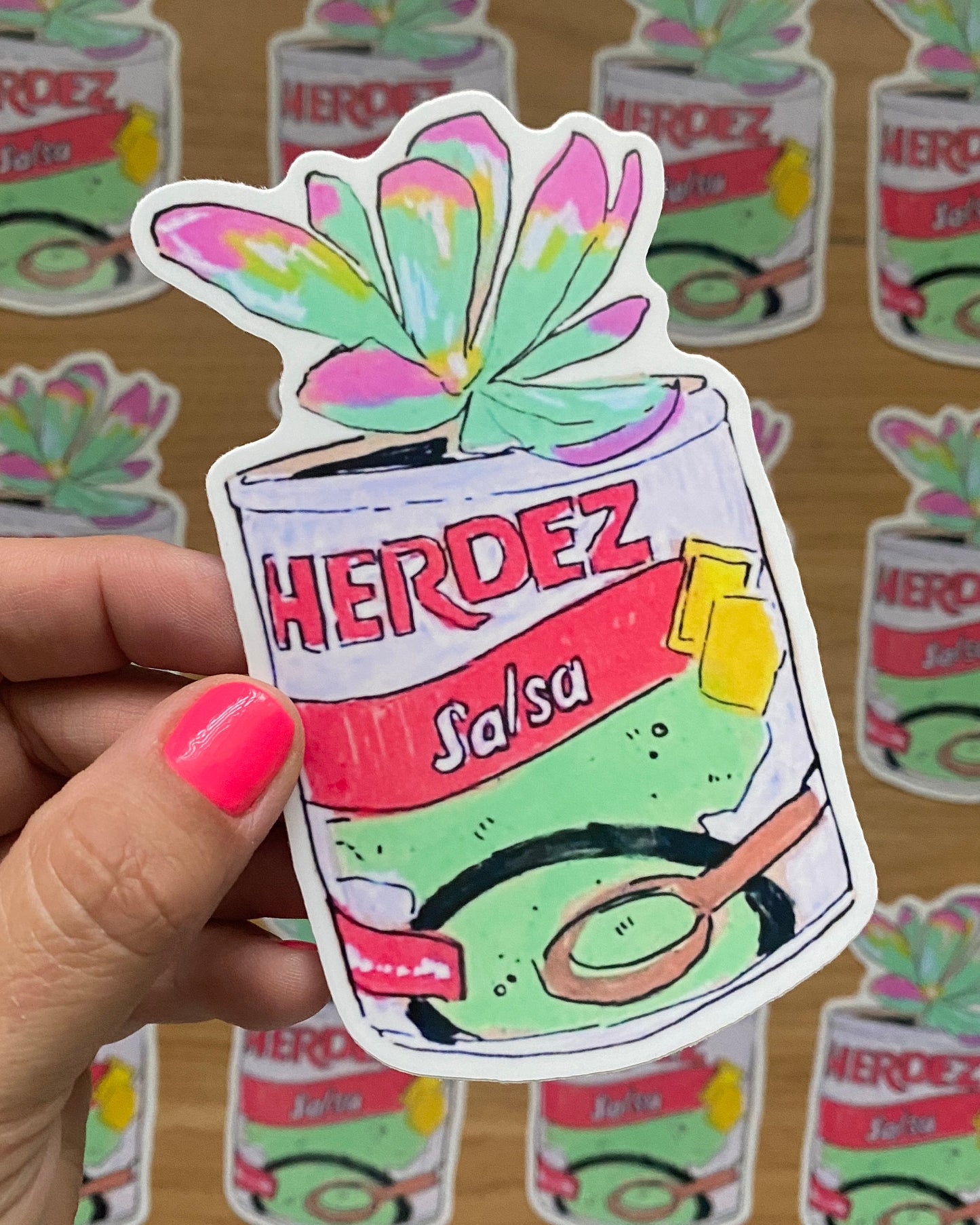 Rasquachismo Salsa Succulent | Large 5" Sticker Decal | Water-Resistant | Latino Plants in Cans