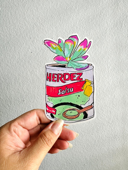 Rasquachismo Salsa Succulent | Large 5" Sticker Decal | Water-Resistant | Latino Plants in Cans
