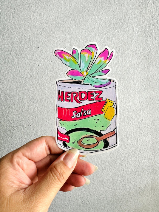 Rasquachismo Salsa Succulent | Large 5" Sticker Decal | Water-Resistant | Latino Plants in Cans