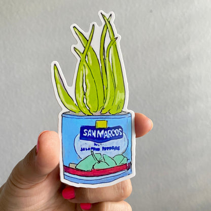 Rasquachismo Jalapeno Succulent | Large 5" Sticker Decal | Water-Resistant | Latino Plants in Cans
