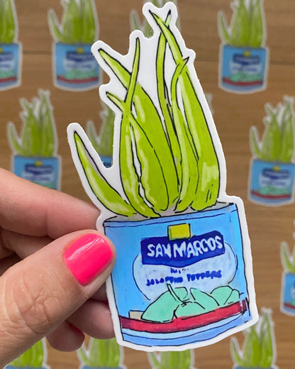 Rasquachismo Jalapeno Succulent | Large 5" Sticker Decal | Water-Resistant | Latino Plants in Cans