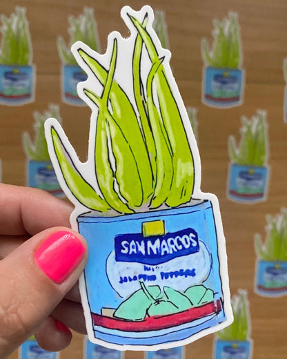 Rasquachismo Jalapeno Succulent | Large 5" Sticker Decal | Water-Resistant | Latino Plants in Cans
