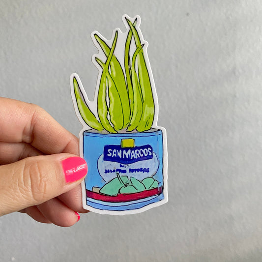 Rasquachismo Jalapeno Succulent | Large 5" Sticker Decal | Water-Resistant | Latino Plants in Cans