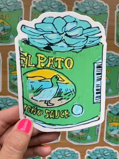 Rasquachismo Pato Succulent | Large 5" Sticker Decal | Water-Resistant | Latino Plants in Cans