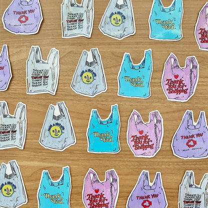 Grocery Bag Icon | 3" Sticker Decal | Water-Resistant | Grocery Shopper Tote