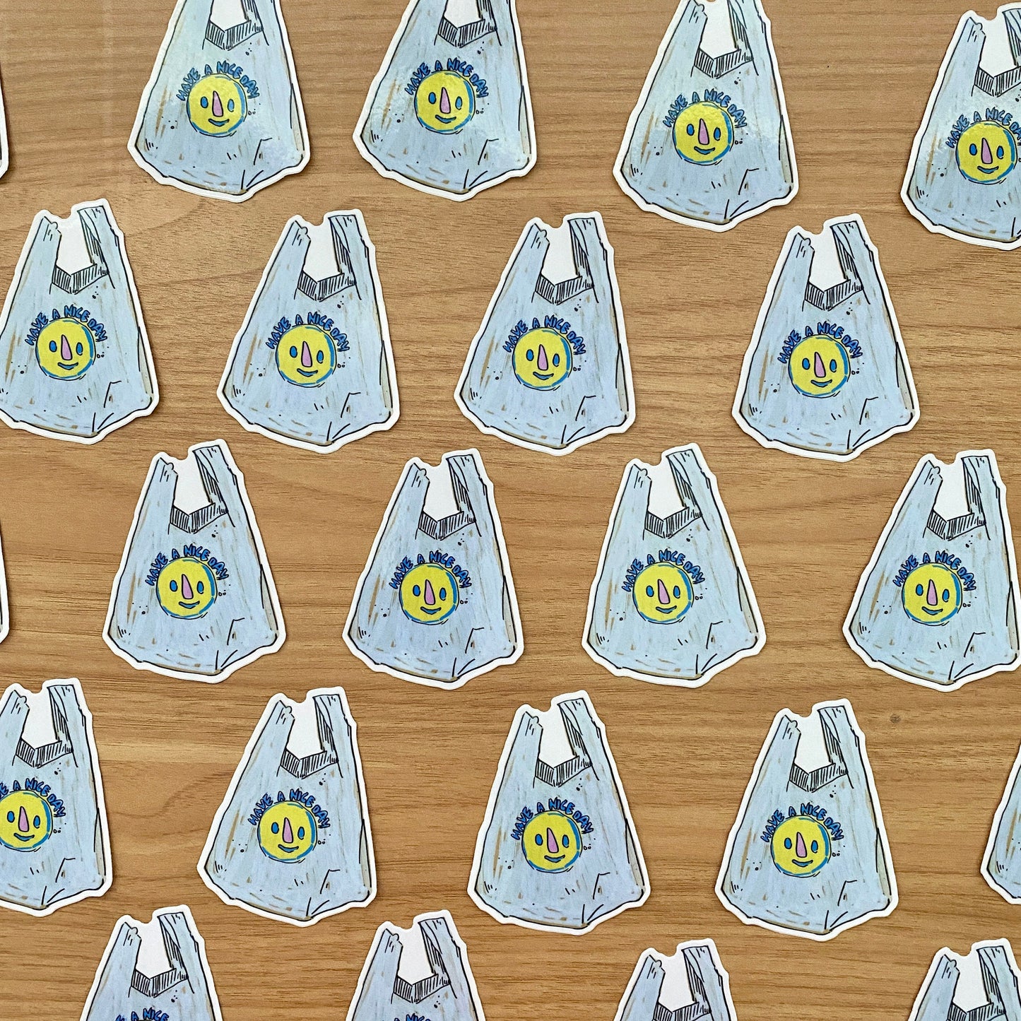 Nice Day Grocery Bag Icon | 3" Sticker Decal | Water-Resistant | Grocery Shopper Tote