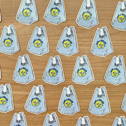 Nice Day Grocery Bag Icon | 3" Sticker Decal | Water-Resistant | Grocery Shopper Tote