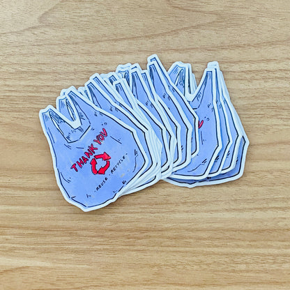 Purple Recycle Grocery Bag Icon | 3" Sticker Decal | Grocery Shopper Tote