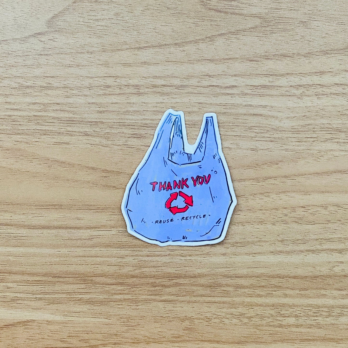 Purple Recycle Grocery Bag Icon | 3" Sticker Decal | Grocery Shopper Tote