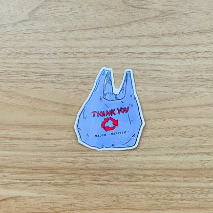 Purple Recycle Grocery Bag Icon | 3" Sticker Decal | Grocery Shopper Tote