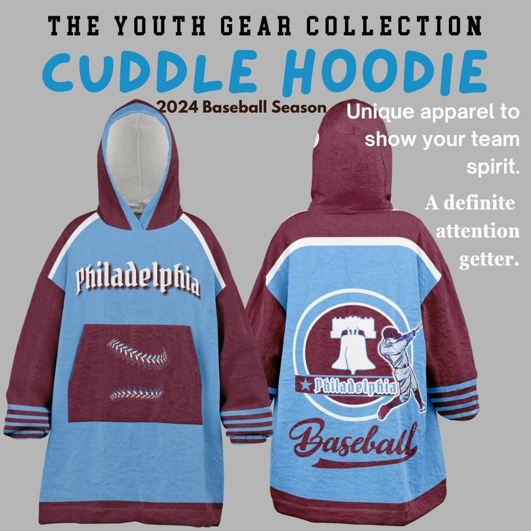 Philly Baseball Youth Cuddle Hoodie: Retro Philadelphia Blanket Gift