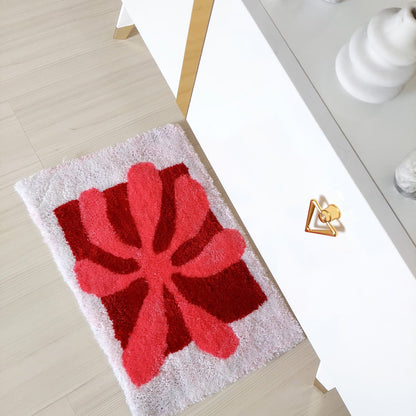 Flower Rug,Tufted Rug,Handmade Rug,Boho Rug,Bohemian Decor,Soft Tufted,Custom Fluffy Gift,Area Rug,Bedroom Rug,Custom Rug, Custom Gift