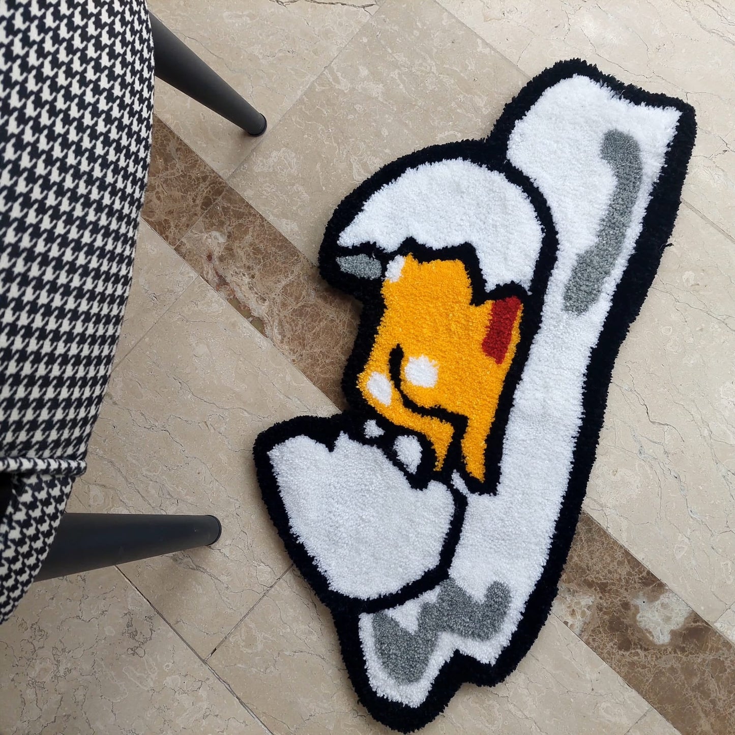Funny Rug,Cute Hand Tufted Egg RugCute Tuft Rug,Custom Tuft Rug,100% Acrylic Soft Rug,Hand Tuft Egg Rug,Area Rug, Modern Rug, Handmade Decor