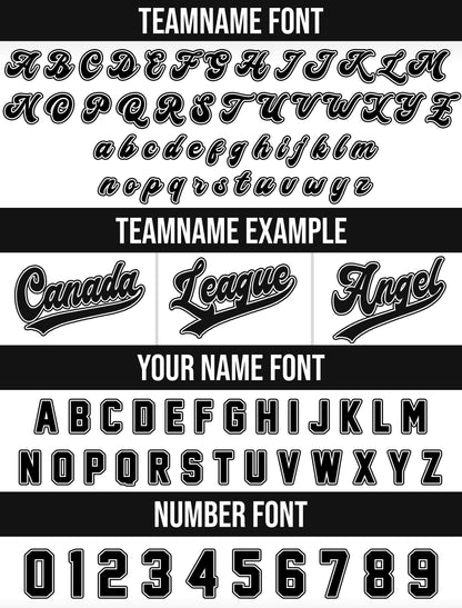 Personalized Team Name Number Logo Baseball Jersey, Custom Jersey for Men Women Youth Preschool, Printed Black White Jersey Button Down