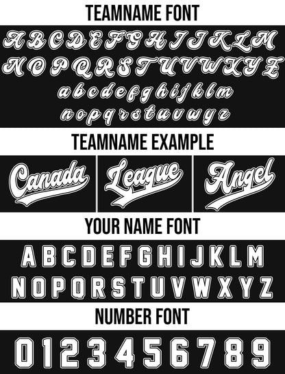 Personalized Team Name Number Logo Baseball Jersey, Custom Jersey for Men Women Youth Kid, Printed Black White Gradient Jersey Button Down