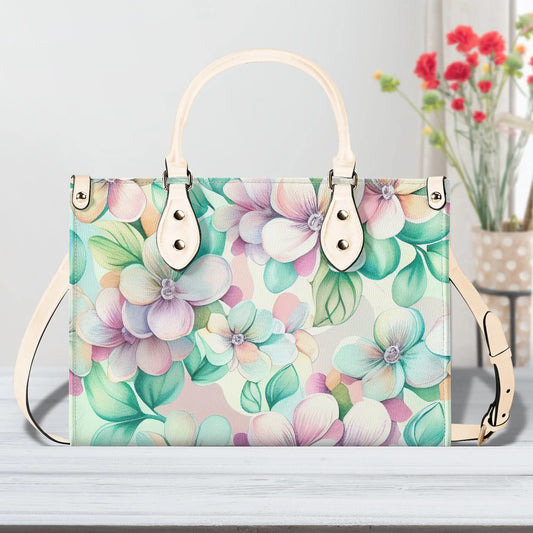 Pastel Dreams Flower Handbag. Spring handbag. Vegan Leather handbag. Womans Handbag. Gift for her. Crossbody. Shoulder bag