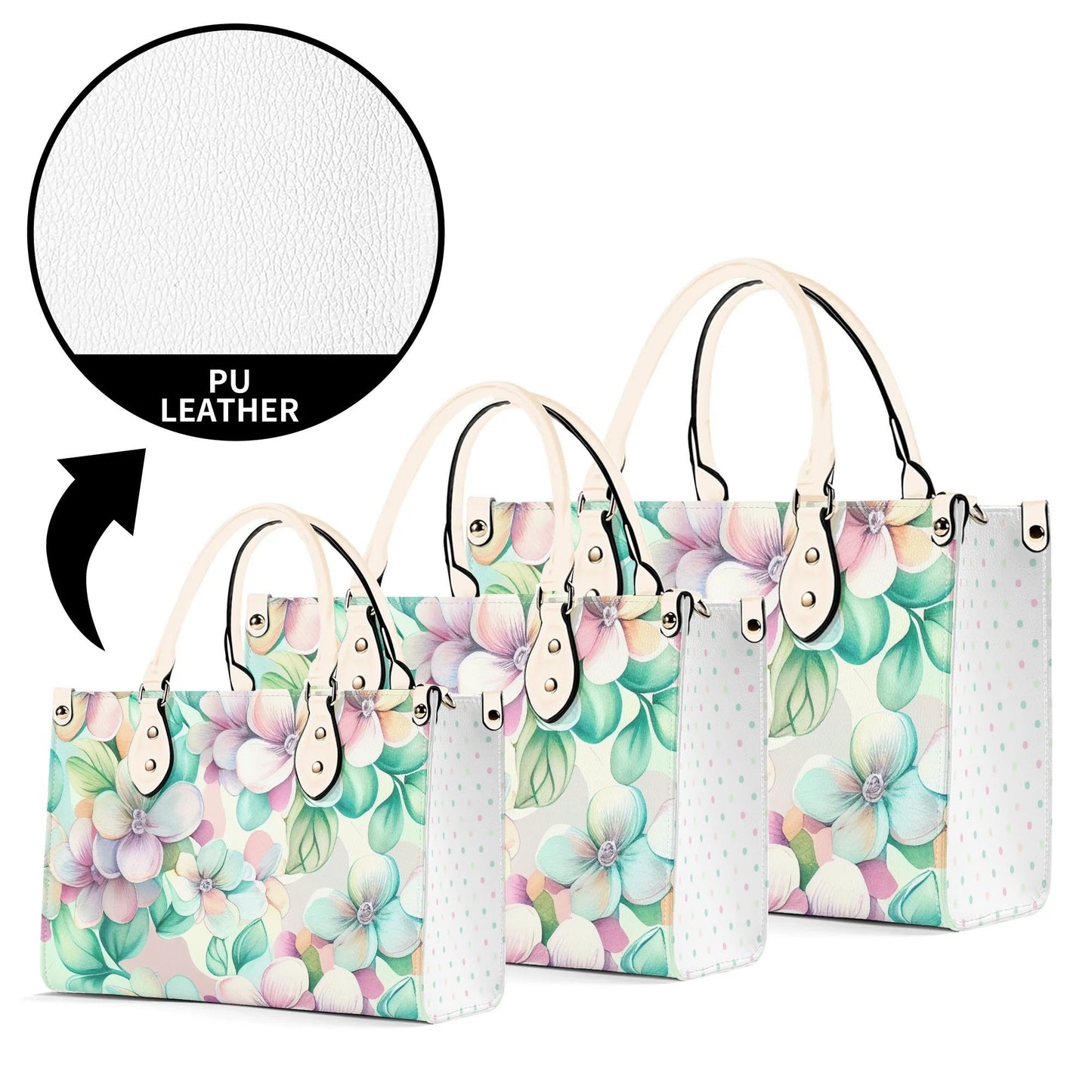 Pastel Dreams Flower Handbag. Spring handbag. Vegan Leather handbag. Womans Handbag. Gift for her. Crossbody. Shoulder bag