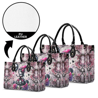 Gothic Fantasy Tote Handbag. Witchy Handbag, Waterproof PU Leather Tote, Top Handle Vegan Leather, Crossbody, Shoulder bag.