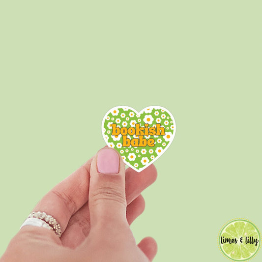 Bookish Babe Spring Summer heart sticker, book stickers, kindle, laptop, bookstagram, spicy romance, smut stickers, bookish sticker