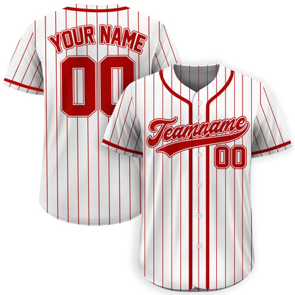 Custom Team Name Number Baseball Jersey Pinstripe, Custom Baseball Jersey for Men Women Youth Kid, Personalized Pinstripe Jersey Red White