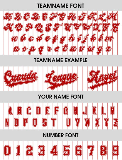 Custom Team Name Number Baseball Jersey Pinstripe, Custom Baseball Jersey for Men Women Youth Kid, Personalized Pinstripe Jersey Red White