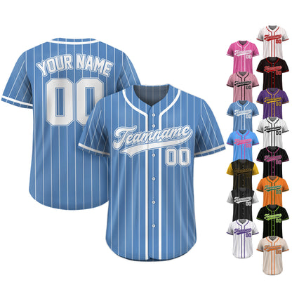 Custom Team Name Number Baseball Jersey Pinstripe, Custom Baseball Jersey for Men Women Youth Kid, Personalized Pinstripe Jersey Blue White