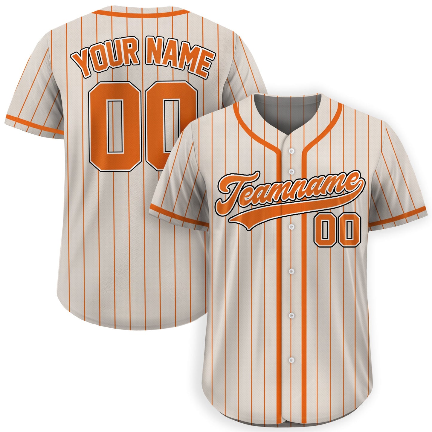Custom Team Name Number Baseball Jersey Pinstripe, Custom Baseball Jersey for Men Women Youth Kid, Personalized Pinstripe Jersey Sand Orange