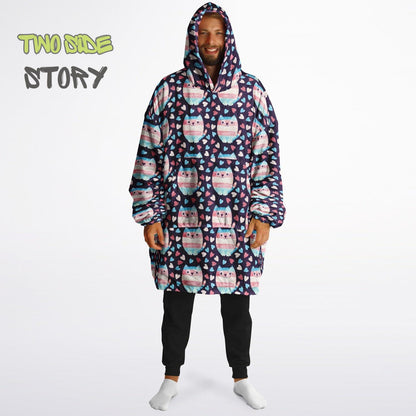 Unisex Reversible Adult Snug Hoodie,Trans Flag Reversible Oversized Hoodie Blanket,Lounge Wear,Unique Gifts,Christmas Gift,Dog Lover Gift