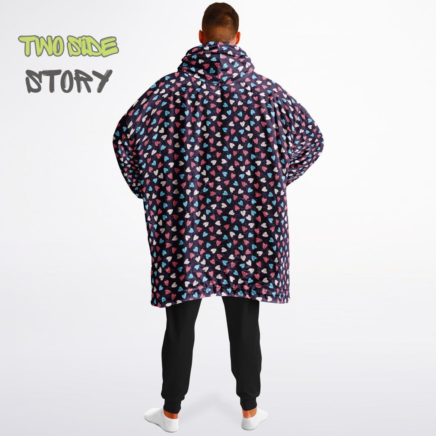 Unisex Reversible Adult Snug Hoodie,Trans Flag Reversible Oversized Hoodie Blanket,Lounge Wear,Unique Gifts,Christmas Gift,Dog Lover Gift