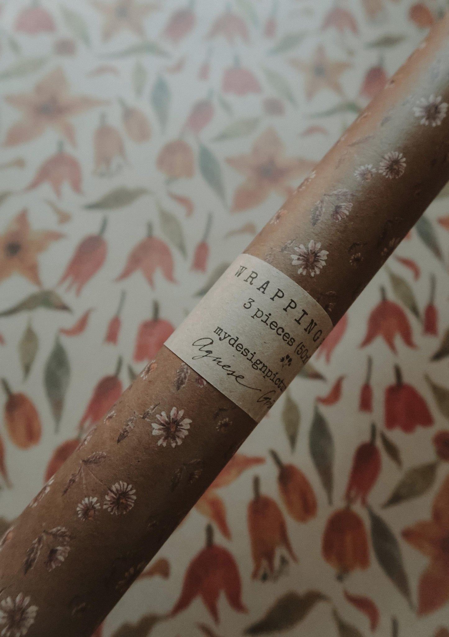 Daisies kraft wrapping paper, Gift Wrap, gift wrapping paper, Wrapping paper, gift paper, floral wrapping paper, recycled gift paper