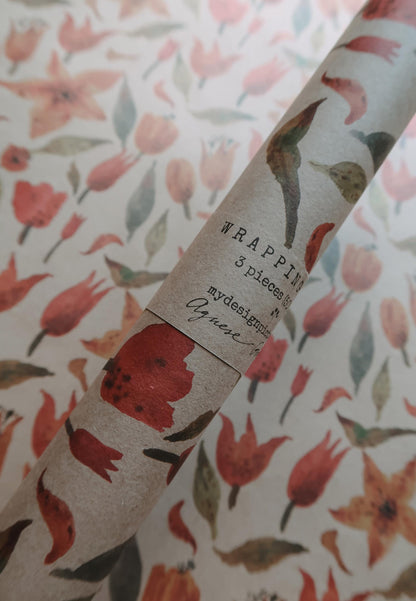 Tulips wrapping paper, Gift Wrap, gift wrapping paper, Gift Warp, Wrapping paper, gift paper, floral wrapping paper, recycled