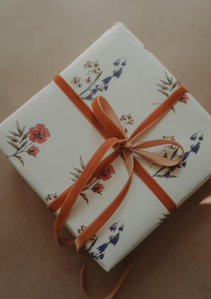 Blue and red flowers wrapping paper, Gift Wrap, gift wrapping paper, Gift Warp, Wrapping paper, gift paper, floral wrapping paper, flowers