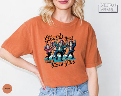 Comfort Colors Ghouls Just Wanna Have Fun Shirt, Ghouls Night Out Shirt, Ghost Shirt, Retro Halloween Shirt