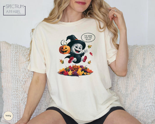 I'm Here For The Boos Shirt, Comfort Colors Ghost Shirt, Comfort Colors Halloween Shirt, Cute Halloween Shirt, Funny Ghost Shirt