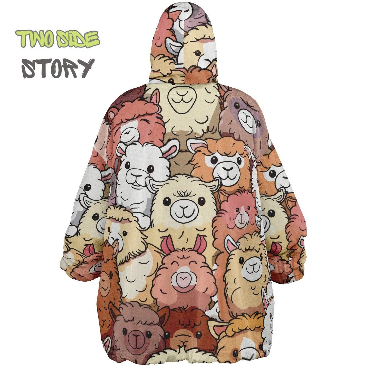 Unisex Reversible Mama Lama Fun Print Adult Snug Hoodie,Reversible Oversized Hoodie Blanket,Lounge Wear,Unique Gift,Christmas Gift,Mama Gift