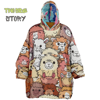 Unisex Reversible Mama Lama Fun Print Adult Snug Hoodie,Reversible Oversized Hoodie Blanket,Lounge Wear,Unique Gift,Christmas Gift,Mama Gift
