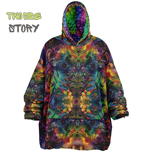 Unisex Reversible Snug Hoodie,Psychedelic Refractograph Trippy Blanket Hoodie,Festival Rave Party Wear,Oversized Hoodie Blanket,Unique Gifts