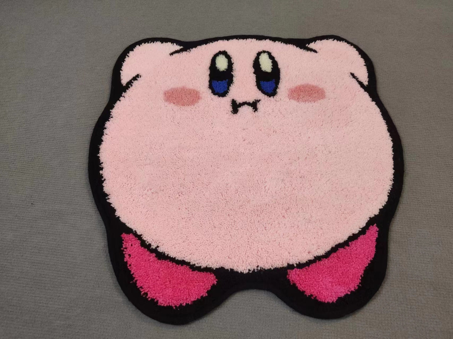 Kirby Tufted Rug Custom Anime Game Design Knitting Handmade Non-slip Area Rugs Home Decor