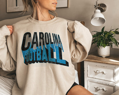 Carolina Football Sweatshirt, Vintage Carolina Crewneck, Retro Carolina Sweatshirt, Carolina Varsity Sweatshirt, Carolina Long Sleeve