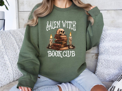 Salem Witch Book Club Sweatshirt, Halloween Sweatshirt, Halloween Party Sweatshirt, Halloween Skeleton, Book Lover Sweat, Librarian Sweater