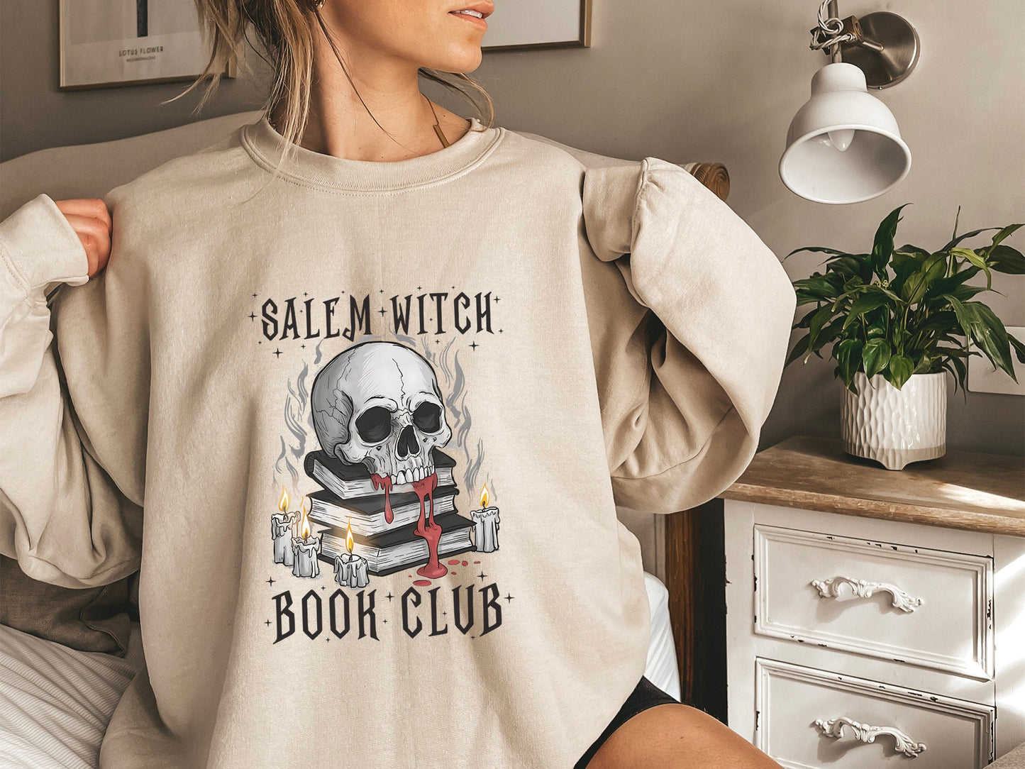 Salem Witch Book Club Sweatshirt, Halloween Sweatshirt, Halloween Party Sweatshirt, Halloween Skeleton, Book Lover Sweat, Librarian Sweater